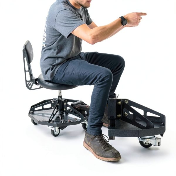 Vyper Industrial Robust Steel Sport Mechanic Seat Black-5