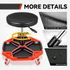 Auto Dynasty Rolling Mechanic Stool Red Plastic-5