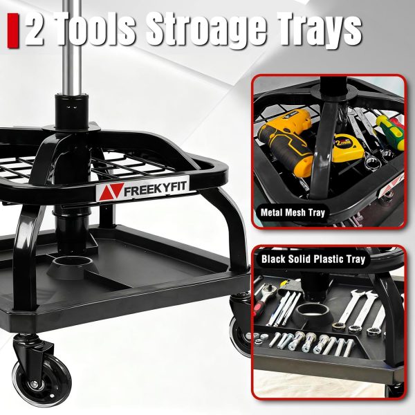 FreekyFit Garage Rolling Stool PVC Industrial-4