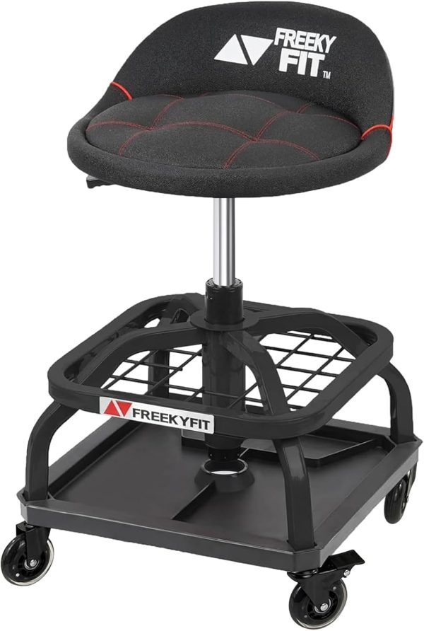 FreekyFit Garage Rolling Stool PVC Industrial-0