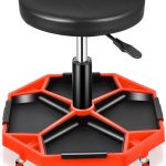 Auto Dynasty Rolling Mechanic Stool Red Plastic-0