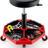Goplus Industrial Rolling Mechanic Stool Black SU-10007-UA-0