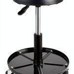 Aain Mechanic Seat Black Steel Roller Stool-0