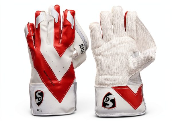SG Cricket Wicket Keeping Gloves White Leather-0