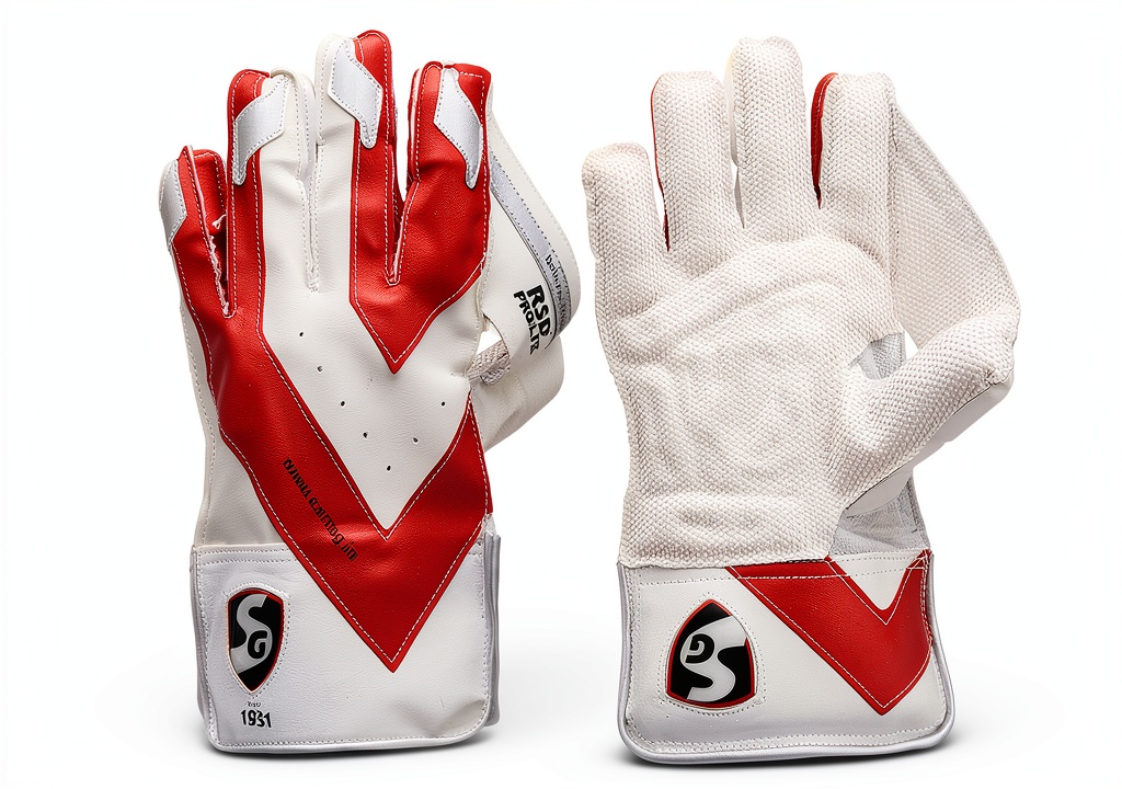 SG Cricket Wicket Keeping Gloves White Leather