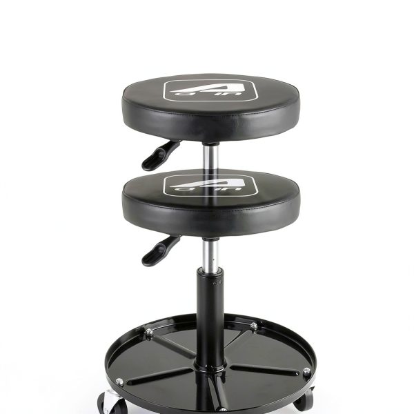 Aain Mechanic Seat Black Steel Roller Stool-3
