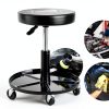 Aain Mechanic Seat Black Steel Roller Stool-7