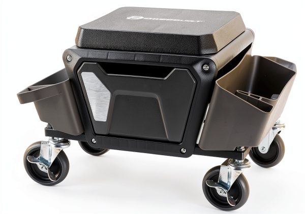 Powerbuilt Grey Rolling Work Seat for Automotive-0