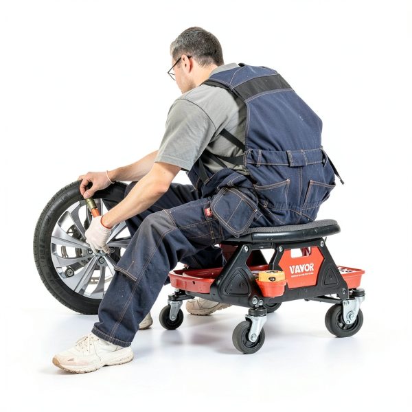 VEVOR Mechanic Stool Black 300 LBS Capacity Garage-7