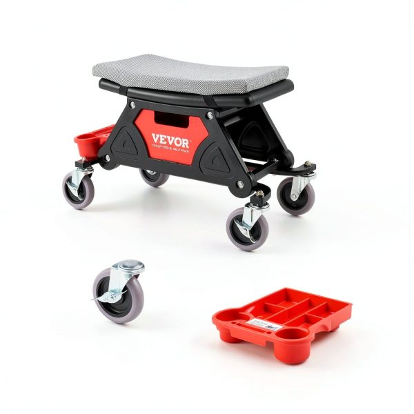 VEVOR Mechanic Stool Black 300 LBS Capacity Garage-2