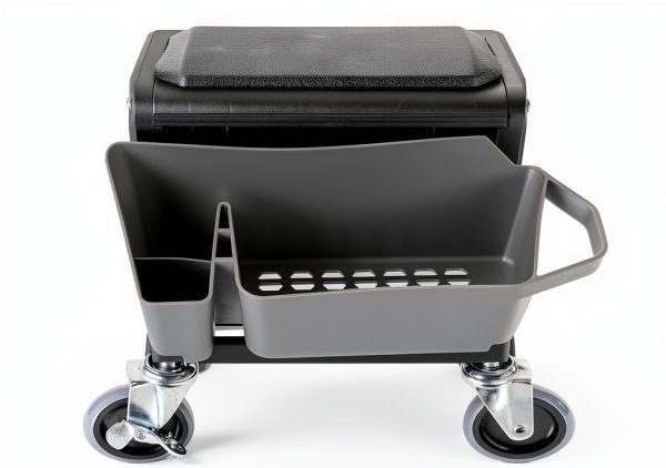 Powerbuilt Grey Rolling Work Seat for Automotive-6