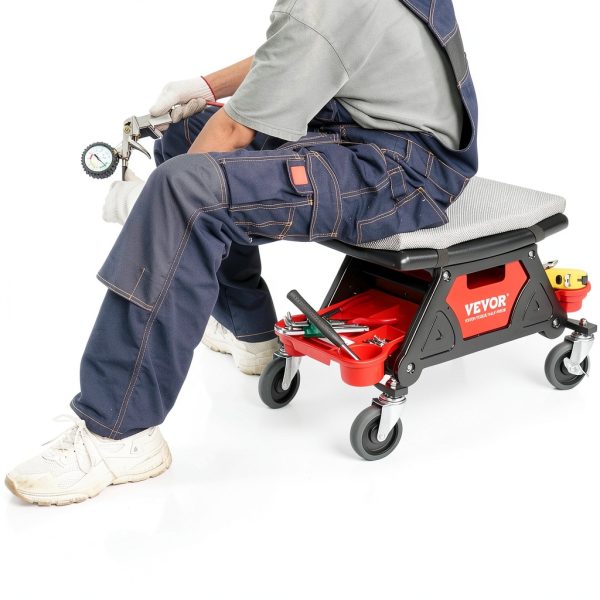 VEVOR Mechanic Stool Black 300 LBS Capacity Garage-1