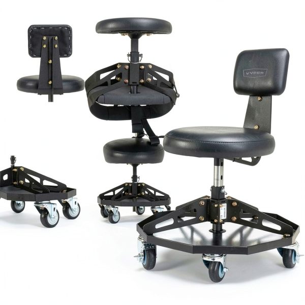 Vyper Industrial Robust Steel Sport Mechanic Seat Black-3