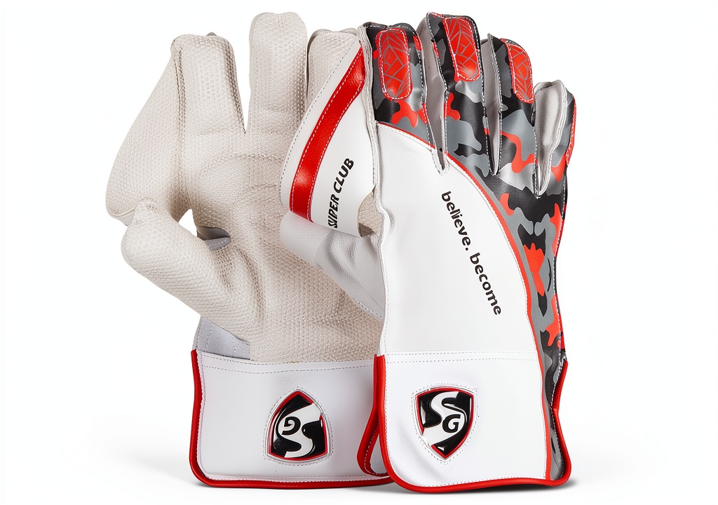 Cricket wicket keeping gloves in white color
