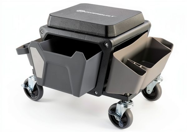 Powerbuilt Grey Rolling Work Seat for Automotive-4