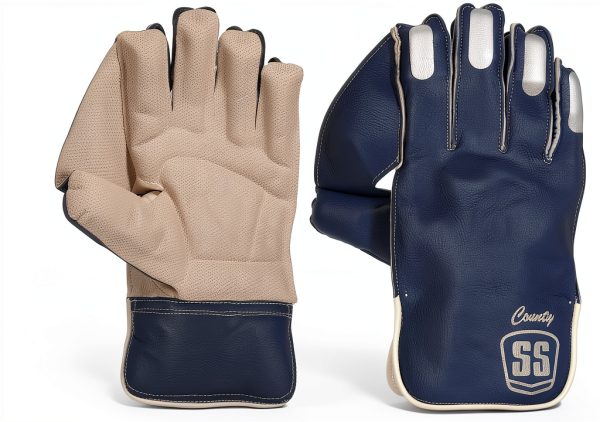 SS Cricket Wicket Keeping Gloves Adult Size Navy Blue-0