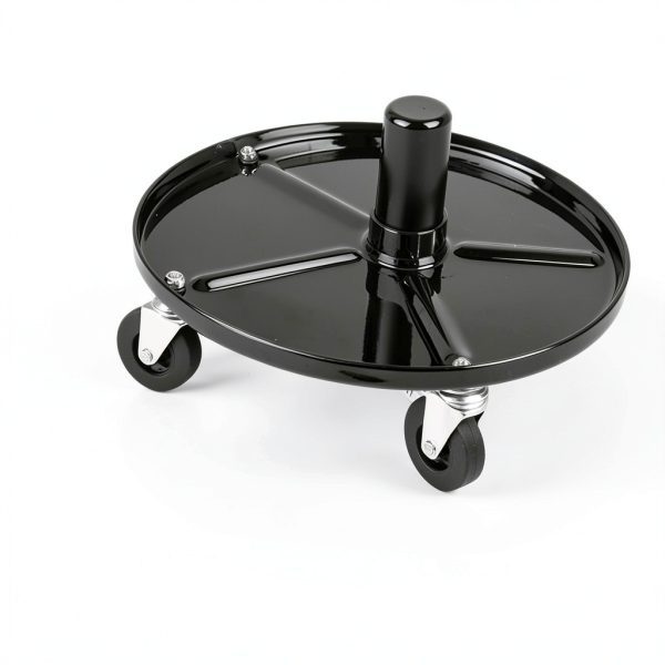 Aain Mechanic Seat Black Steel Roller Stool-2