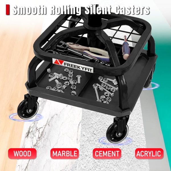 FreekyFit Garage Rolling Stool PVC Industrial-5