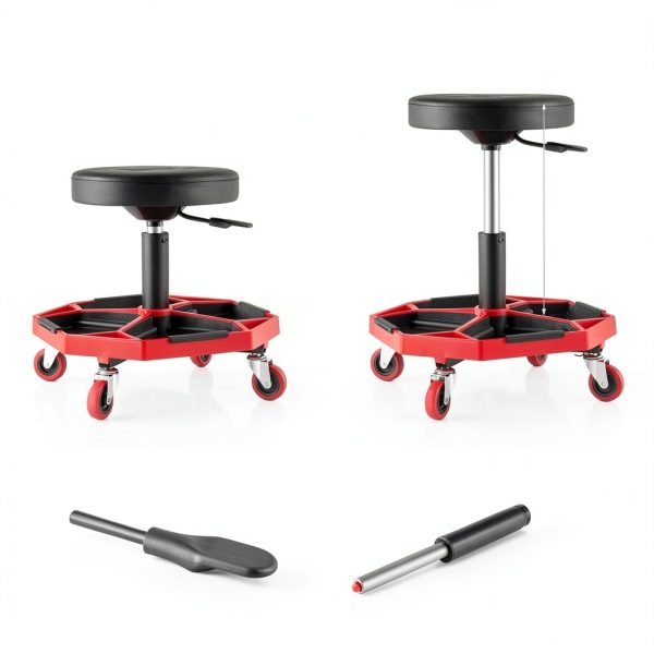 Goplus Industrial Rolling Mechanic Stool Black SU-10007-UA-3