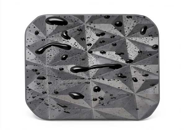 Chair Mat SALLOUS Hard Floor 47x36 Black 3D Hexagram Vinyl Protector-3