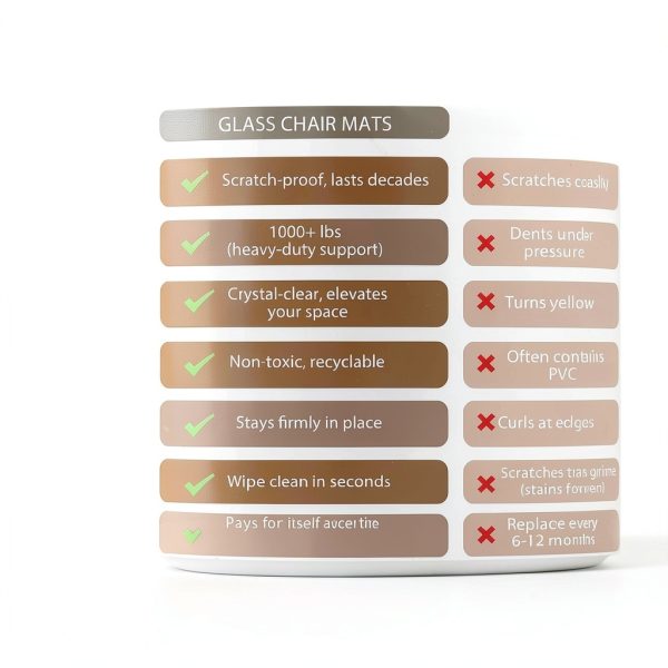 Tempered Glass Chair Mat 36x48 - Koonmi Office Mat Non‑Slip Pads-5